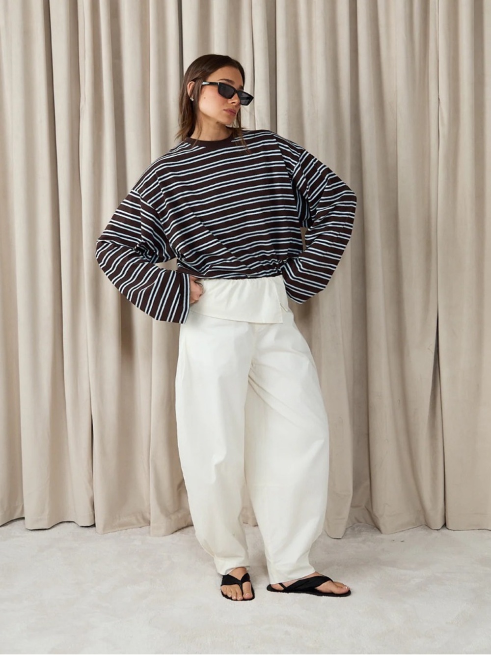 Pull On Fold Over Pant Ivory